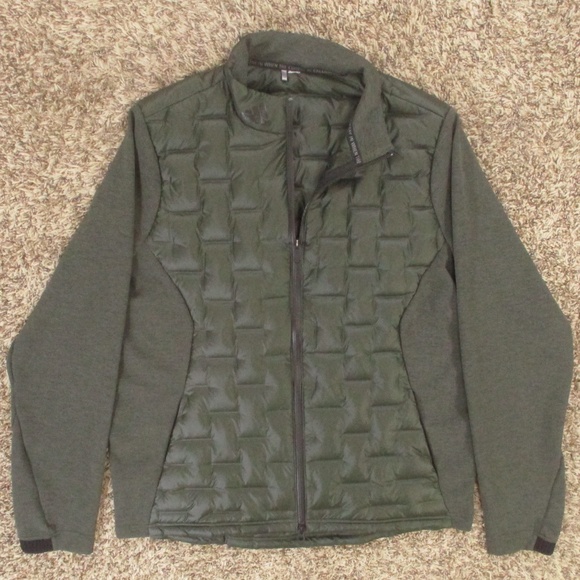 Adidas Jacket Men Large Dark Green Golf Frostguard Puffer Quilted Down Insulated - Picture 1 of 8